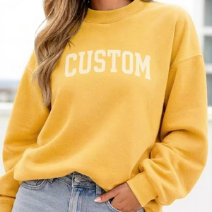 Sudaderas de Felpa para Mujer al por Mayor, Personalizadas, con Cuello Alto, Logotipo Frontal, Mezcla de Poliéster/Algodón, Alta Calidad, OEM - Product Image 1