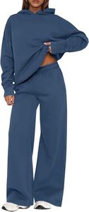Conjunto Deportivo con Capucha para Mujer, Color Sólido, Sudadera y Pantalones Largos, Corte Regular, Ropa Casual de Invierno, Transpirable y Ligero - Product Image 6