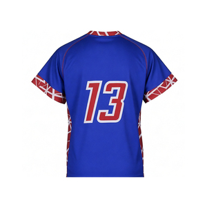 Lacrosse Uniform Jersey And <b>Shorts</b> Set Blue Red Sublimated Print V-Neck <b>Short</b> Sleeve Moisture Wicking Adult Unisex - Product Image 5