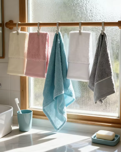 Serviettes en coton personnalisées avec logo, vente en gros, prix bas, grammage élevé, douces et lisses, séchage rapide, qualité hôtelière, couleur unie - Product Image 1