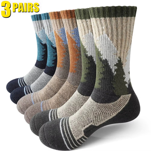 Custom Thermal Wool Anti-Bacterial Digital Printing <b>Socks</b> for Men <b>Women</b> <b>Warm</b> Breathable Crew Private Label Factory Wholesale - Product Image 4