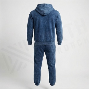 Chándal con Capucha Estampado para Hombre, Logotipo Personalizado, Venta al por Mayor, Alta Calidad, Dos Piezas, Algodón Lavado con Ácido, OEM, Ropa Premium para Adultos - Product Image 2