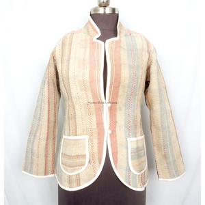 Wholesale 100% Cotton Designer <b>Kantha</b> <b>Jacket</b> Knitted Multi-Color Ethnic Style Embroidery Button Handmade Vintage Eco-Friendly - Product Image 1