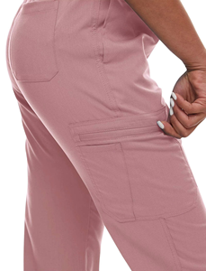 Vêtements médicaux anti-rides à manches longues en graphite, tailles plus, avec fermeture éclair en acier inoxydable, ensembles d'uniformes esthétiques pour infirmières - Product Image 5