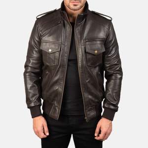 Blouson de moto en cuir de mouton pour homme 2026 – Nouveau design marron, coupe personnalisée, coupe-vent, grande taille, style urbain – Meilleures ventes - Product Image 1
