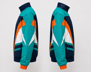Custom Retro Street Wear Colorblock <b>Jacket</b> Polyester Zipper Oversized <b>Mens</b> Windbreaker <b>Jacket</b> - Product Image 4