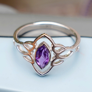 High Quality Natural Amethyst Marquise Cut <b>Ring</b> 925 Sterling Silver Designer Gemstone <b>Ring</b> Bulk Supplier - Product Image 1