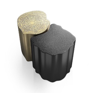 Tabouret en aluminium haut de gamme de qualité supérieure à vendre, mobilier de qualité supérieure, tabouret en métal, assise finition dorée, ottoman, tabourets en laiton - Product Image 6