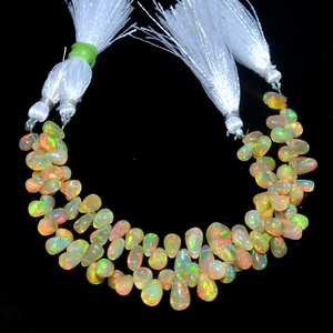 Ópalo Etíope AAA de 6x4mm-8x5mm, cuentas sueltas en forma de lágrima, ópalo de fuego Welo amarillo natural para la fabricación de joyas. - Product Image 1