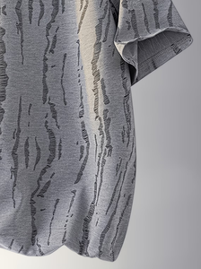 T-shirt décontracté pour homme à col en V effet craquelé, 100 % coton, blocs de couleur sur le devant, manches courtes, col ventilé, coupe ample, respirant, idéal pour la gym - Product Image 5