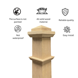 Factory Custom Stair Parts Traditional Poplar Newel <b>Post</b> 4075 FSC Certified For Staircase Building Material - Product Image 1
