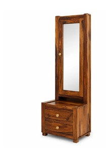 Solid Wood Tall <b>Dressing</b> <b>Table</b> | Standing Mirror Cabinet Vanity with 2 Drawers | Wholesale Bedroom Furniture - Product Image 3