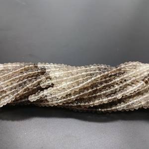 Cuentas redondas facetadas de cuarzo ahumado natural de 3-5 mm, cuentas espaciadoras de cuarzo sueltas para la fabricación de joyas, suministro de piedras preciosas al por mayor - Product Image 6