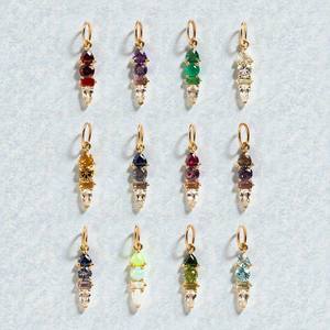 Colgante de Cuarzo Esmeralda con Formas Mixtas de Piedras Preciosas |   Joyería de Plata 925 Chapada en Oro de 14K con Dijes Delicados para la Elaboración de Collares y Pulseras - Product Image 2