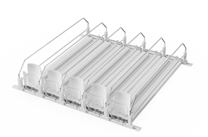Poussoir de rayonnage à ressort à largeur personnalisable pour l'affichage de l'eau en bouteille et des boissons gazeuses - Product Image 2