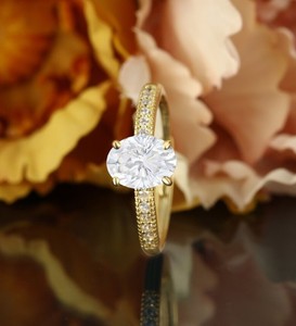 Oval Cut Moissanite <b>Ring</b> 925 Sterling <b>Silver</b> Engagement <b>Ring</b> Dainty <b>Solitaire</b> Minimalist Wedding Promise <b>Ring</b> Elegant Jewelry - Product Image 4