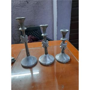 Lot de 3 bougeoirs modernes en métal, sculptures décoratives de table, supports pour bougies coniques, pour mariage - Product Image 1