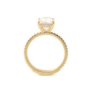 <b>Cushion</b> <b>Old</b> Mine Cut Lab Diamond Ring Designed for Women Gold 3.5 Carats IGI Certified Lab Diamond Ring for Engagement - Product Image 2