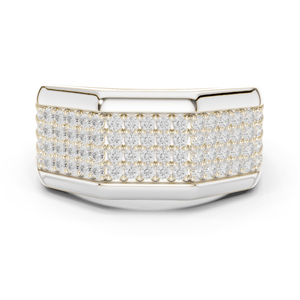 Anillo de Diamantes Anchos Imperial Spark de Oro Blanco de 14K para Hombre con Diamantes Cultivados en Laboratorio, Banda de Diamantes Urban Crown, Prestige Icefield Classic - Product Image 5