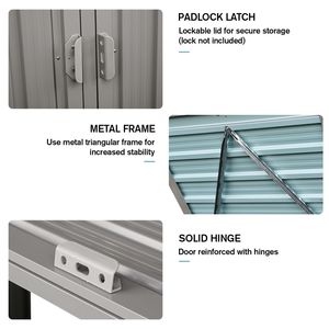 Casetta per Bidoni della Spazzatura in Metallo da Esterno con 2 Contenitori, in Acciaio Inox Zincato, Resistente alle Intemperie e Durevole - Product Image 3