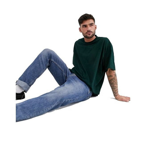 Camiseta Oversize Transpirable de Hombros Caídos con Cuello Redondo, Lisa, Ecológica, para Hombre, Ropa de Verano, Ajuste Holgado - Product Image 5