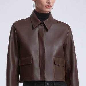 Chaquetas de Cuero Cortas para Mujer, a la Moda, de Manga Larga, de Alta Calidad, en Oferta - Product Image 6