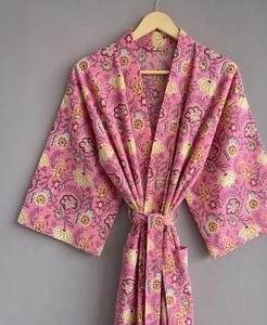 Robe d'été ample à manches longues pour femmes, légère et respirante, à fleurs, décontractée, pour la plage, les fêtes et le quotidien, style kimono - Product Image 5