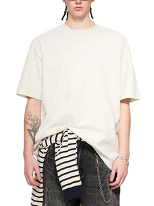 Camiseta Oversize de Algodón Esencial, Estilo Urbano Minimalista, Camiseta Lisa de Algodón Grueso, Camiseta Unisex de Corte Holgado - Product Image 5