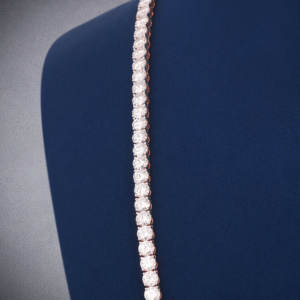 Collar de tenis chapado en oro de 24 pulgadas y 4 mm de plata de ley 925 para mujer, joyería personalizada para boda. - Product Image 3