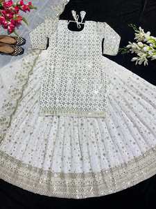 Vestidos de Novia Musulmanes de Manga Corta, Talla Grande, Estilo Sirena/Trompeta Africana, Cola Desmontable, Bordado, Chifón Vintage 70294 - Product Image 2