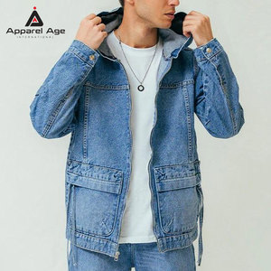 เสื้อฮู้ดยีนส์ผู้ชายดีไซน์โดดเด่นขายดีที่สุด ไซส์ใหญ่ คุณภาพสูง ขายส่ง เสื้อฮู้ดยีนส์ผู้ชายสไตล์สตรีทแวร์ - Product Image 6