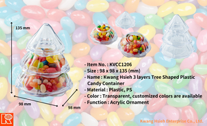 Kwang Hsieh 3 capas en forma de árbol de Navidad, Cajas de Regalo con tapas decorativas - Product Image 6