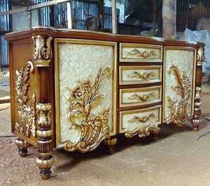 Luxury French European Carved Solid Wood Gold <b>Sideboard</b> Console Cabinet Classic Baroque Storage for Living Room Dining Room - Product Image 1