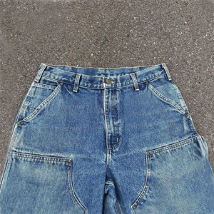 Shorts de Mezclilla con Dobladillo Crudo 100% Algodón, Estilo Urbano, Logotipo Personalizado, Corte Holgado, Secado Rápido, para Hombre - Product Image 2