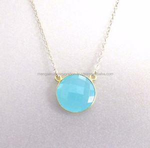 New Fashion Larimar Gemstone <b>Necklace</b> 8-15 mm Heart Shape Jewelry <b>Silver</b> Gold Plated <b>Necklace</b> jewelry <b>For</b> <b>Men</b> - Product Image 5
