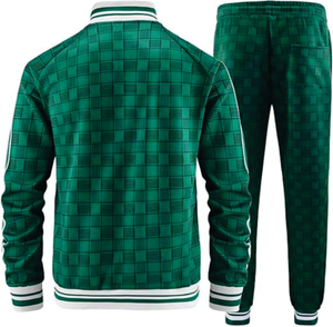 Ensembles de survêtements tissés personnalisés pour hommes, respirants, à manches longues, avec fermeture éclair intégrale, style streetwear 2 pièces - Product Image 4