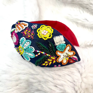 Serre-tête brodé fait main pour femmes et filles, perles de rocaille et perles de verre de haute qualité, style festif, vente en gros directe d'Inde - Product Image 1