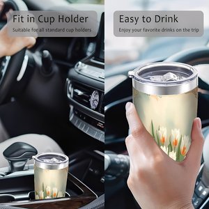 Stainless Steel Tumbler 20oz Double Wall <b>Insulated</b> Hot Cold Drink <b>Cup</b> Classic Straight Shape Home Car Use - Product Image 4