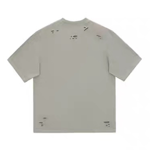 เสื้อยืดผู้ชายทรงโอเวอร์ไซส์ ผ้าคอตตอนถักคุณภาพสูง 100% ตกแต่งด้วยคริสตัล ทรงบ็อกซี่ หนานุ่ม ใส่สบาย รับสกรีนโลโก้ สไตล์สตรีทแวร์ - Product Image 3