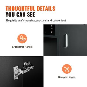 Tavolo per Manicure Resistente all'Acetone con Piano in Vetro, Postazione per Tecnico delle Unghie, Stazione per Trucco e Unghie con Armadietti Portaoggetti - Product Image 5