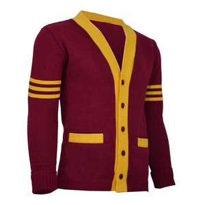 ผลิตเสื้อสเวตเตอร์คอวีคุณภาพสูงแบบกำหนดเองสำหรับชมรม/สมาคม/โรงเรียน/วิทยาลัย/มหาวิทยาลัย พร้อมปักโลโก้แบบถัก - Product Image 1