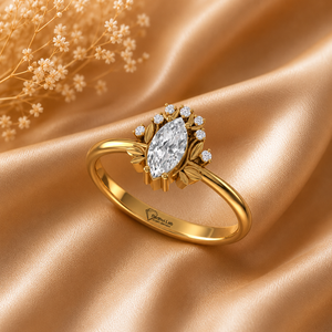 แหวนเพชรทรงมาร์คีส์ขนาด 7 US ไซส์ ผลิตในห้องปฏิบัติการ เงินแท้ 925  ทอง 9kt, 14kt, 18kt สำหรับเครื่องประดับผู้หญิง - Product Image 1