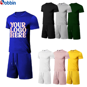 High Street Summer Breathable Customized Comfortable Unisex Men's Oversized T-Shirt <b>Sets</b> Solid Jogger <b>Set</b> Plus Size Men's <b>Set</b> - Product Image 4