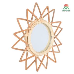 Vintage Star Shaped Rattan <b>Mirror</b> Living Room Decoration 1 Pc 12.2x12.2in - Product Image 2
