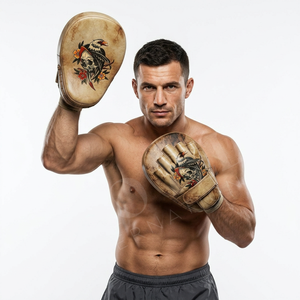Guantes de Boxeo y Artes Marciales de Cuero con Diseño Personalizado OEM Estilo Vintage, Almohadillas Curvas para Entrenamiento y Sparring - Product Image 3