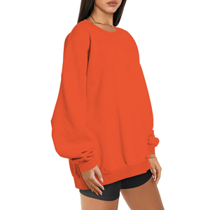 Latest Casual Eco-friendly Breathable Women's Plus Size Sweatshirts Boxy Fit Crew Neck <b>Long</b> <b>Sleeve</b> 100% Cotton Front Winter Wear - Product Image 6