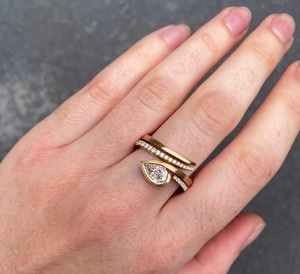 Bague ajustable en or jaune véritable 14 carats avec diamant de laboratoire serpentine de haute qualité, motif serpent torsadé, pour femme - Product Image 3