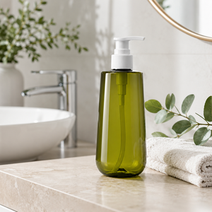 Botella de Plástico Verde Oliva Personalizada con Bomba Dosificadora Blanca para Champú, Gel de Ducha, Jabón de Manos, Fabricante de Vietnam - Product Image 4