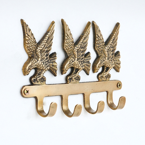 Wholesale Golden Brass Eagle <b>Wall</b> <b>Hook</b> 4 Pegs Animal Pattern Rust Resistant Brass Clothing Hanger <b>Wall</b> Mounted <b>Hooks</b> - Product Image 1