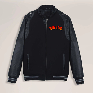 Chaqueta Varsity con Logotipo Personalizado OEM/ODM, Chaquetas Varsity de Lana para Hombre al por Mayor, Chaqueta Letterman con Mangas de Cuero - Product Image 1
